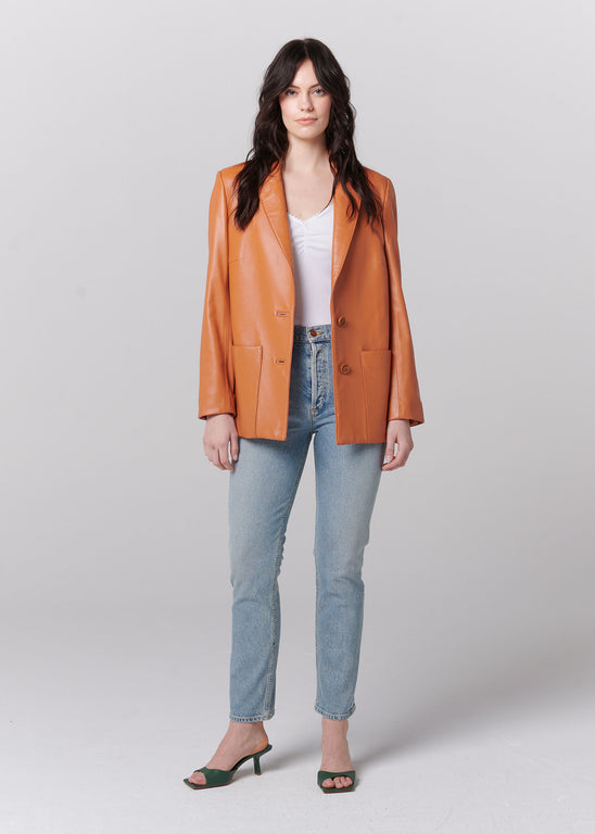 Mango on sale leather blazer